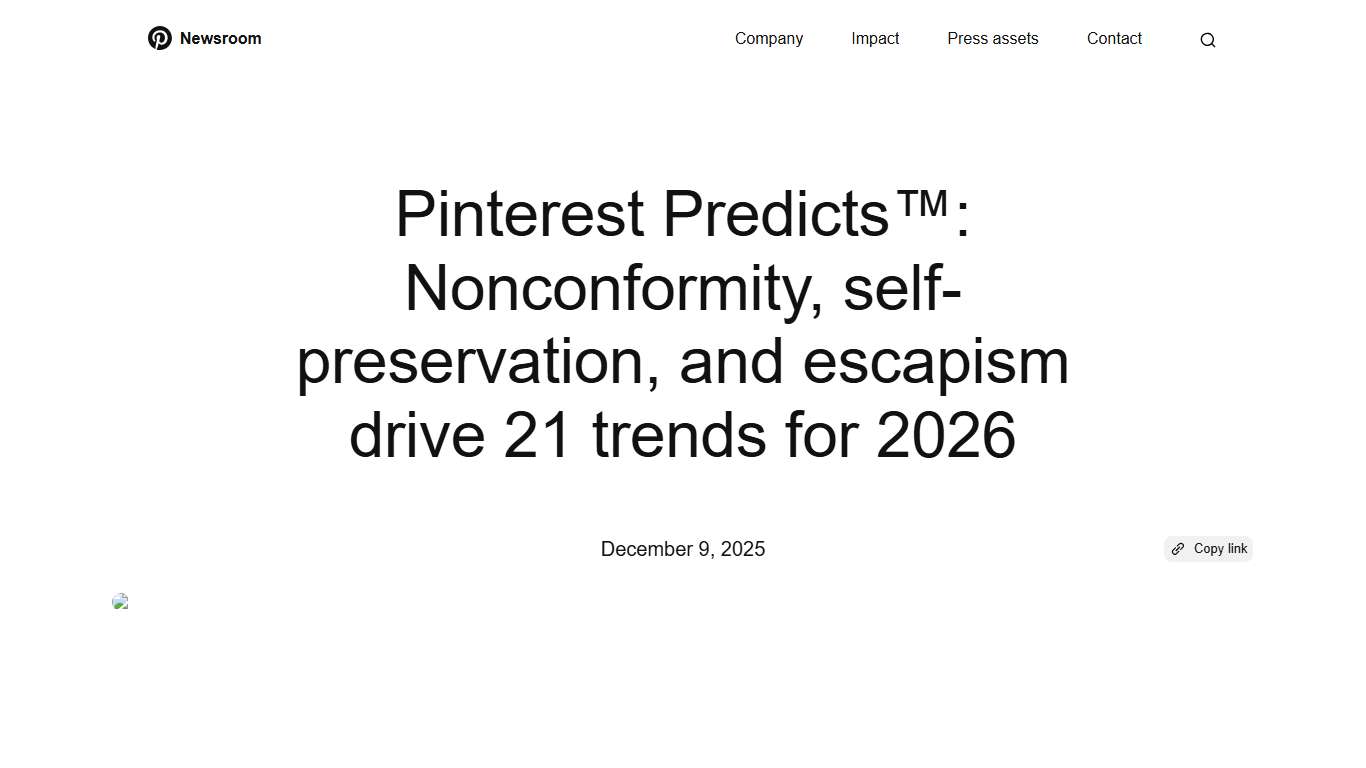 Pinterest Predicts: Nonconformity, self-preservation, and escapism drive 21 trends for 2026 Pinterest Newsroom